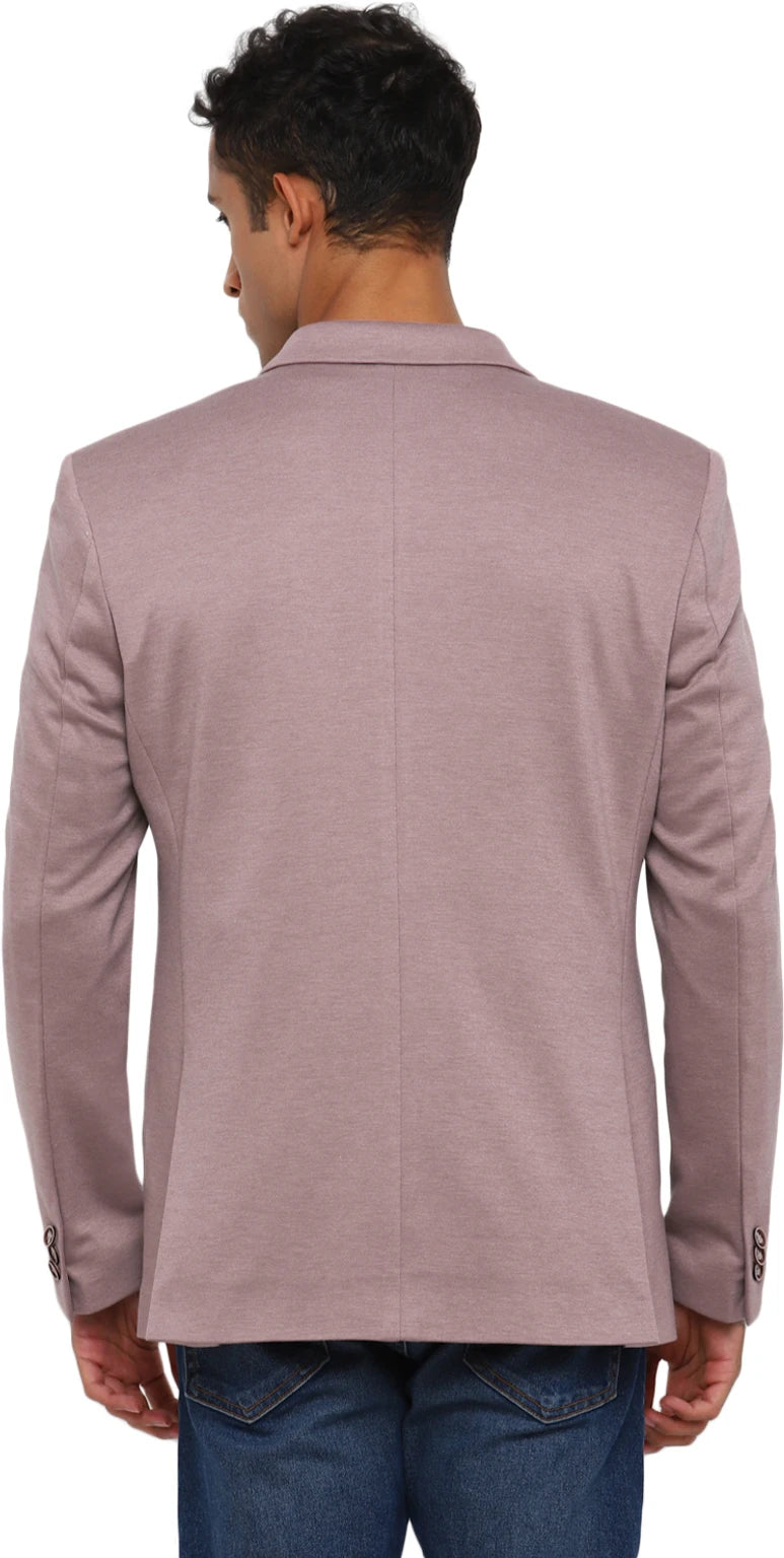 Men Solid Single Breasted Casual Blazer (Purple)