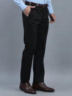 Men Regular Length Solid Pattern Smart Fit Knitted Formal Trouser