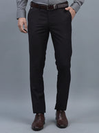 Men Regular Length Solid Pattern Button Closure Formal Trouser