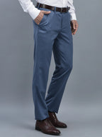 Men Regular Length Solid Pattern Button Closure Formal Trouser