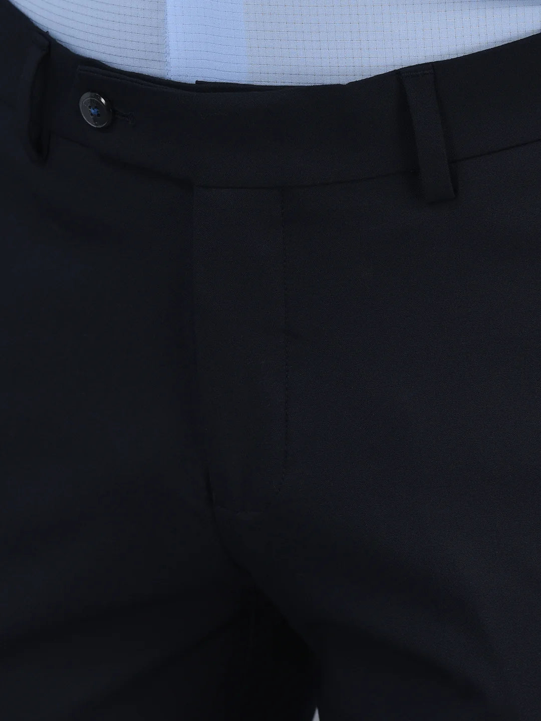 Men Regular Length Solid Pattern Button Closure Formal Trouser