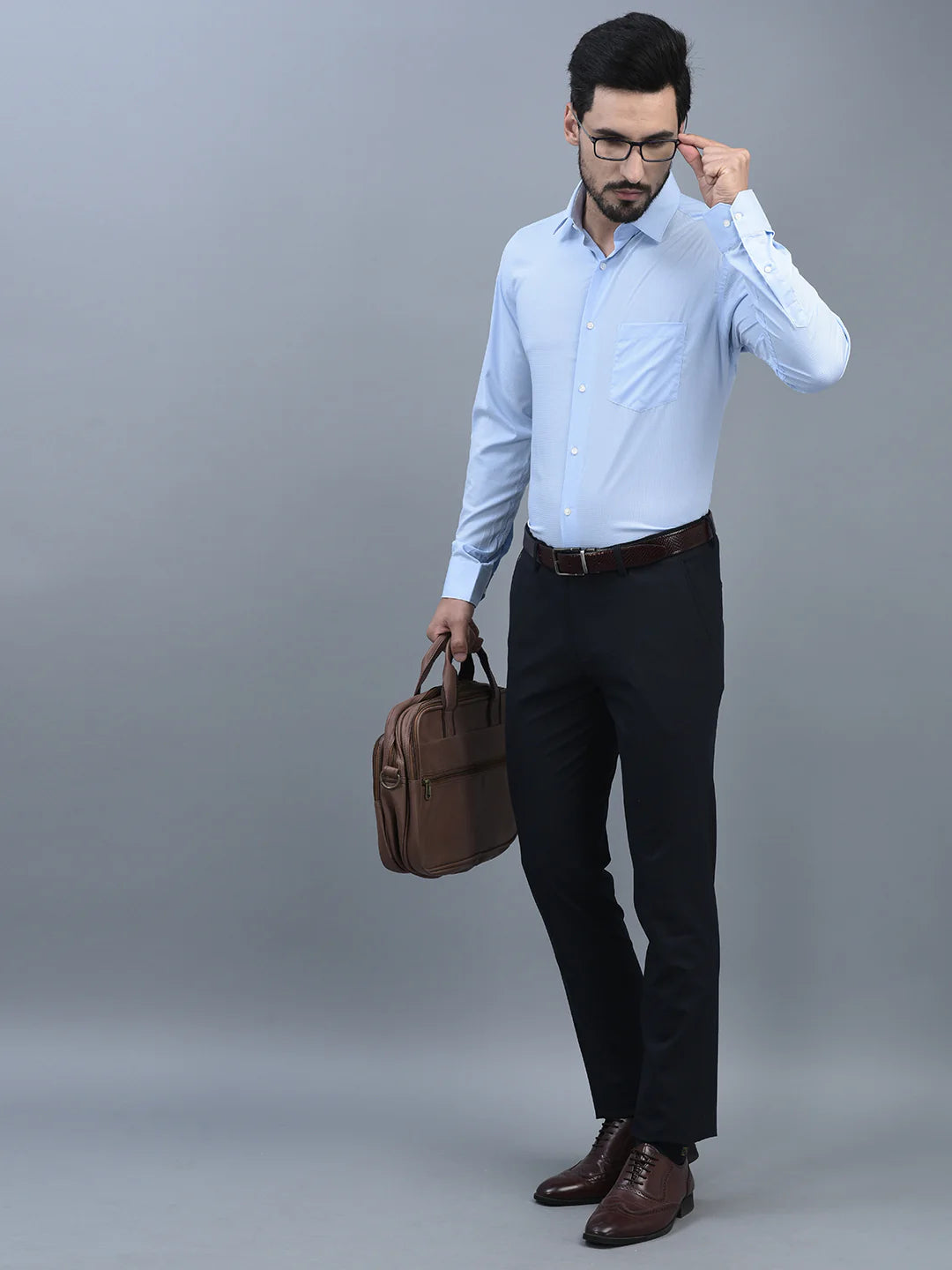 Men Regular Length Solid Pattern Button Closure Formal Trouser