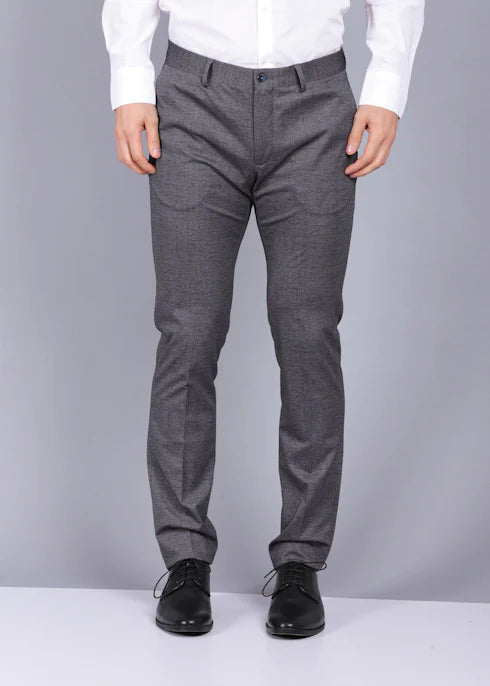 Knitted Grey Formal Trouser