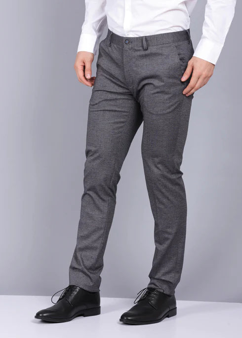 Knitted Grey Formal Trouser