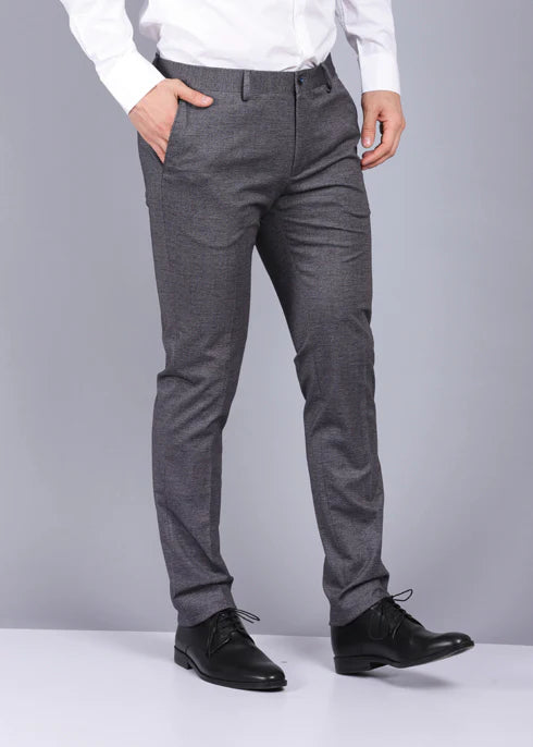Knitted Grey Formal Trouser