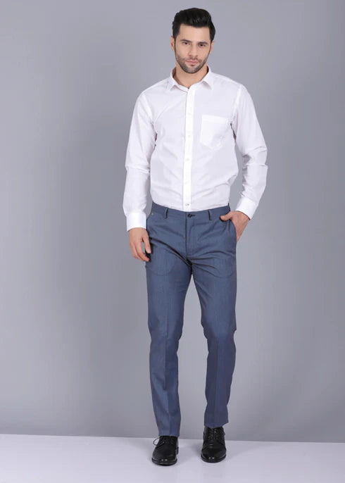 Grey Formal Trouser Solid
