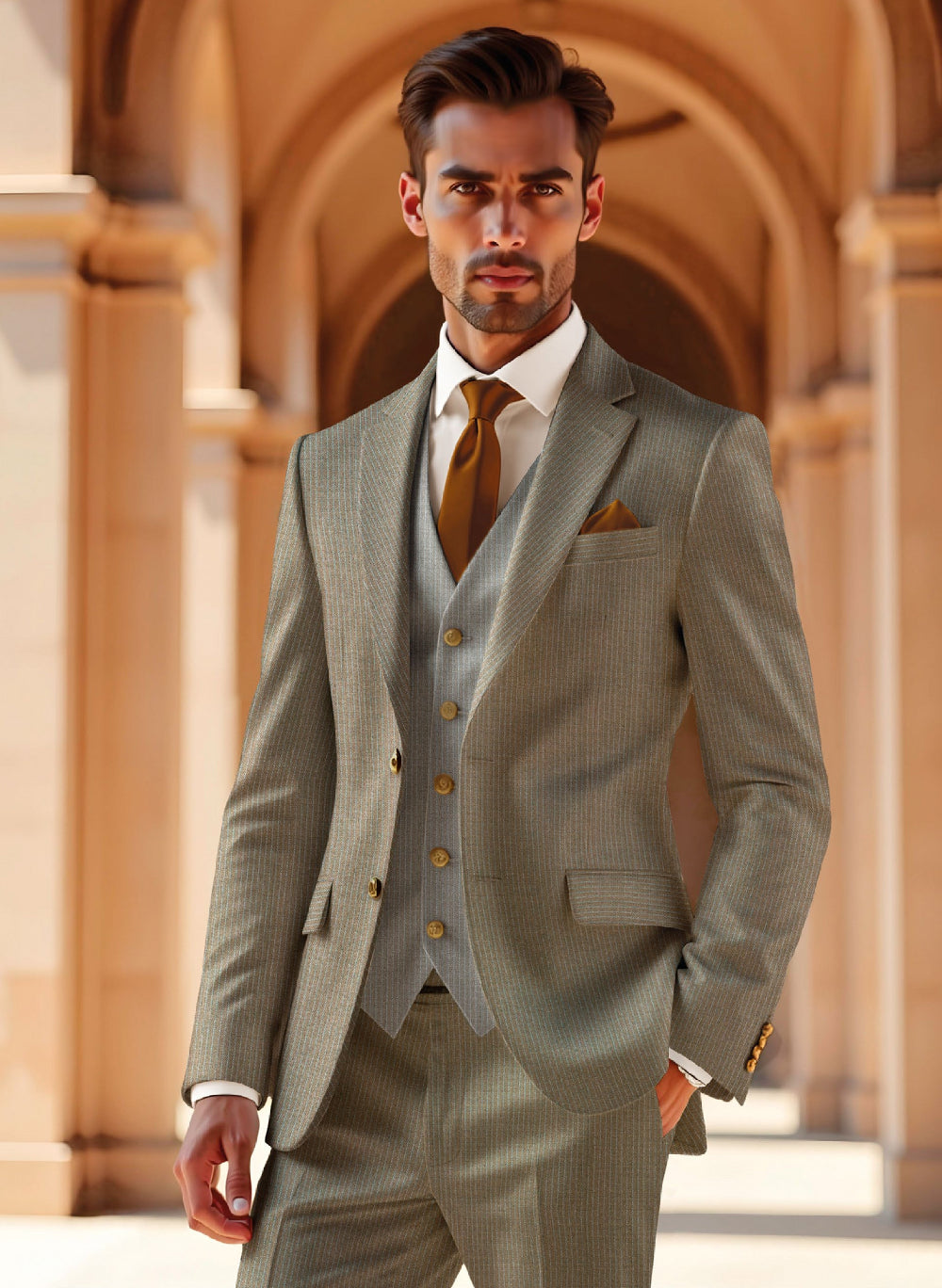 Riserva Sage Green 3-Piece Suit – Premium Summer Formal Wear Main image