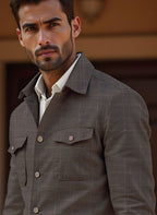 Riserva Brown Check Overshirt – Premium Smart Casual Layering Jacket