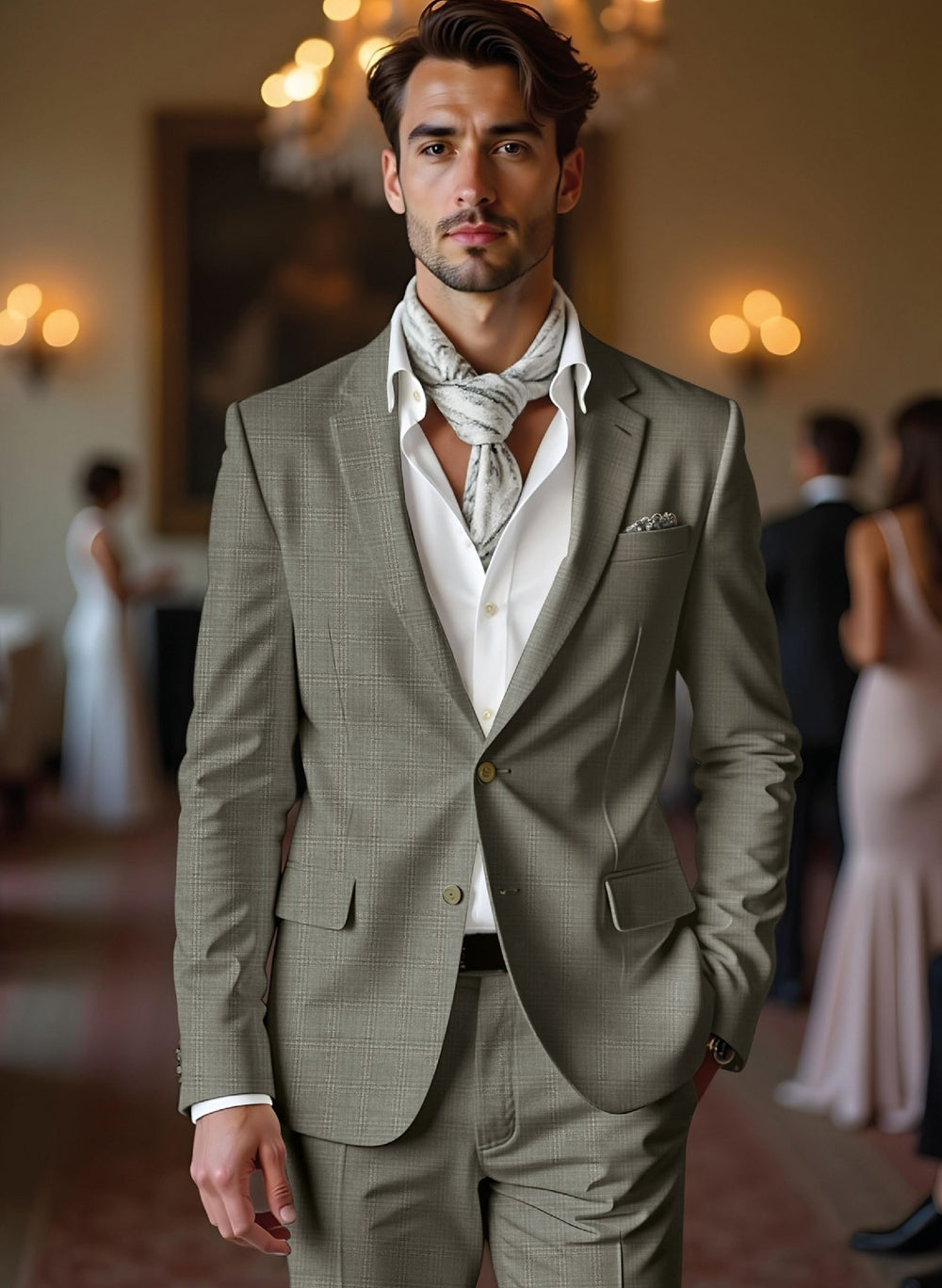 Riserva Grey Checked Suit – Modern Classic Elegance Main image