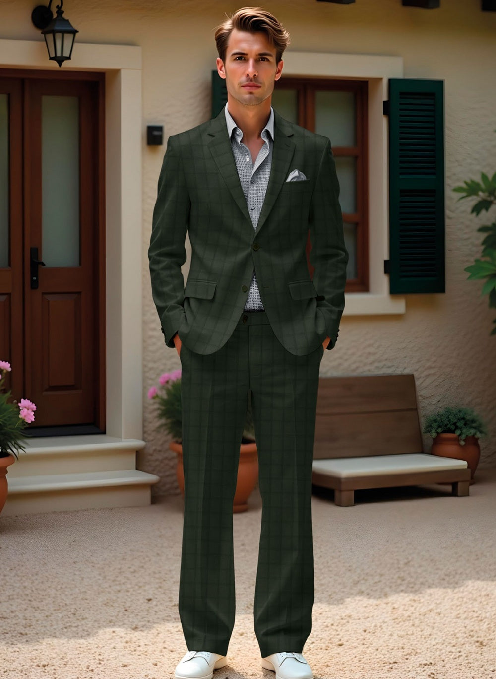 Riserva Olive Green Suit – Contemporary Formal Elegance Main image
